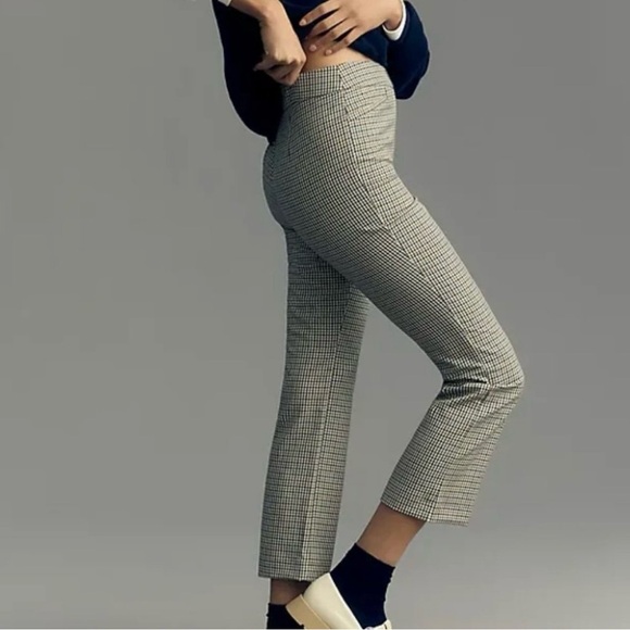 NWT, Maeve by Anthropologie Women’s Multi Checkered Plaid Kick Flare Trousers, 2 - Picture 6 of 12